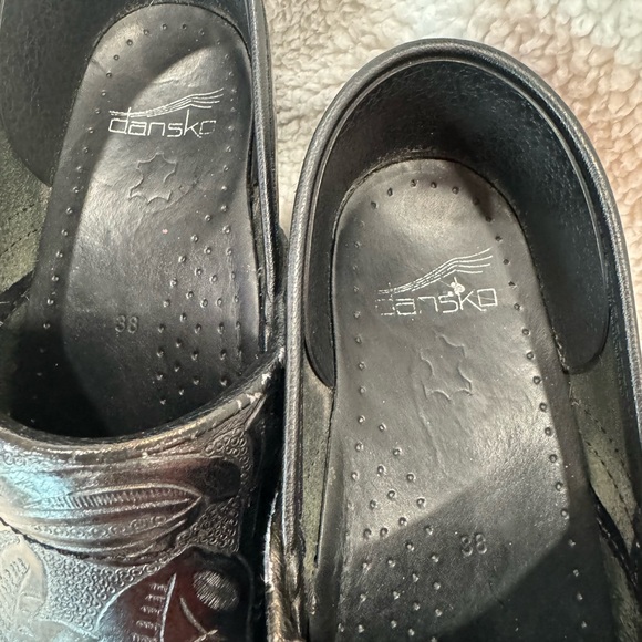 DANSKO Professional Black Tooled Leather Clogs Size 38 - Picture 6 of 9